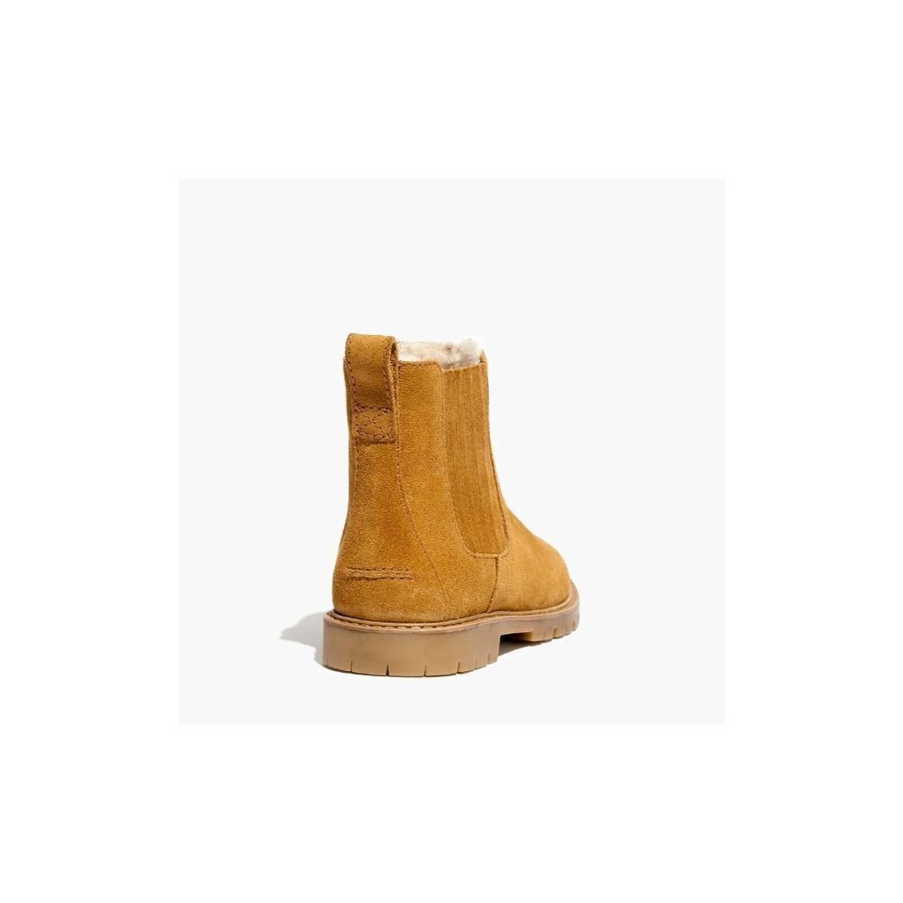 Madewell Size 8.5 The Carlin Shearling Chelsea Boot Ankle Boot Suede Rugged - Picture 4 of 14